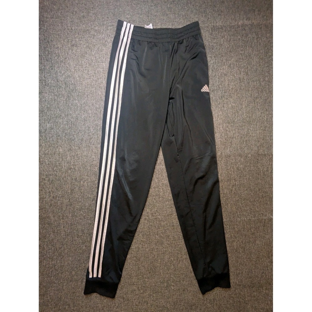 Adidas Sweatpants Boys Large (14/16) White 3-Striped Athletic Sports Joggers